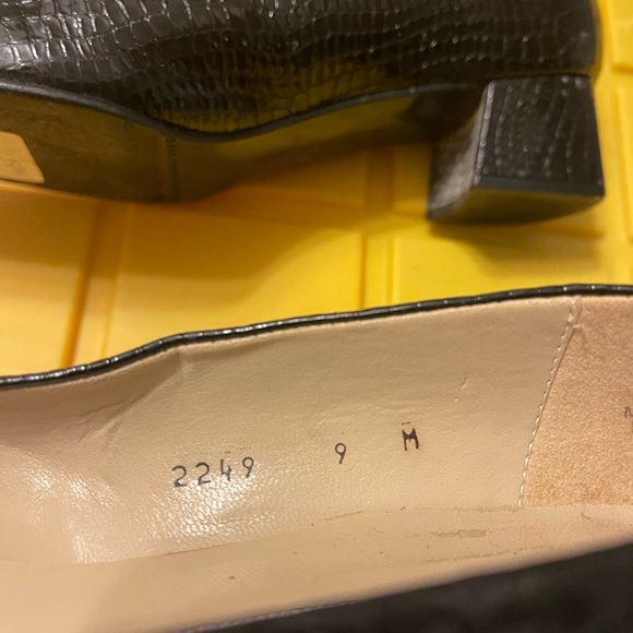 Etienne Aigner Black Croc-Pattern Loafers - Picture 3 of 5